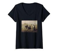 Femme Jean-Francois Millet The Gleaners T-Shirt avec Col en V