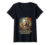 Femme Jean-Sébastien Bach T-Shirt avec Col en V