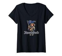 Femme Jeanne d'arc 1412-1431 avec bannière française T-Shirt avec Col en V