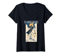 Femme Jeanne d'arc Catholic Saint Joan of Arc Religious Warrior T-Shirt avec Col en V