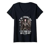 Femme Jeanne d'arc Jeanne d'arc T-Shirt avec Col en V