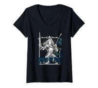 Femme Jeanne d'arc T-Shirt avec Col en V