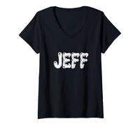 Femme Jeff Halloween Monstres - Nom personnalisé Word Art T-Shirt avec Col en V