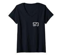 Femme Jefferson City Missouri 573 Code régional Résident Local Amérique T-Shirt avec Col en V