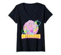 Femme Jem and The Holograms Jem Chibi Anime Look Truly Outrages T-Shirt avec Col en V