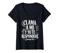 Femme Jeremiah 33:3 - Call to Me and I Will Answer You T-Shirt avec Col en V