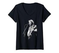 Femme Jerry Garcia Grateful Dead Reckoning Era 1981 T-Shirt avec Col en V
