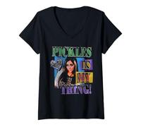 Femme Jersey Shore Colorful Snooki Pickles is My Thing Reality TV T-Shirt avec Col en V