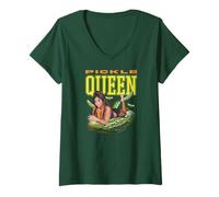 Femme Jersey Shore Pickle Queen Snooki Reality TV Show T-Shirt avec Col en V