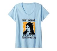 Femme Jersey Shore Snooki I Don't Like Working Funny Reality TV T-Shirt avec Col en V
