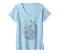Femme Jésus a changé ma Vie, Demandez-Moi Comment, Conception de Foi Patriotique T-Shirt avec Col en V