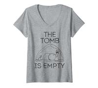 Femme Jésus a sacrifié sa vie et est mort pour toi et moi Joyeuses Pâques T-Shirt avec Col en V