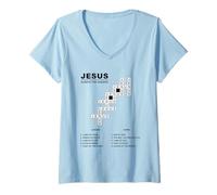 Femme Jesus, Always The Answer - Christian Faith Crossword Puzzle T-Shirt avec Col en V