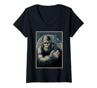 Femme Jesus and Bigfoot - Faith and Friendship Tee T-Shirt avec Col en V
