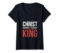 Femme Jésus-Christ est Le Roi des Rois Seigneur des Seigneurs Rev 19 16 T-Shirt avec Col en V