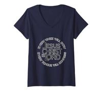 Femme Jésus Christ est Seigneur - Chaque Genou s'inclinera, la Langue se confessera T-Shirt avec Col en V