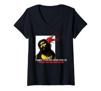Femme Jésus Christ Paganisme Idoles Foi Dieu T-Shirt avec Col en V