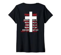 Femme Jésus : Dieu ne dit jamais que vous bénissez la façon dont la vérité apparaît au dos T-Shirt avec Col en V