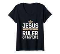 Femme Jésus est Le souverain de ma Vie T-Shirt avec Col en V