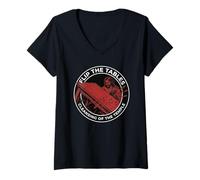 Femme Jésus Flip The Tables T-Shirt avec Col en V