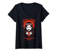 Femme Jesus I Am The Way Christian Gothic John 14:6 Verse biblique T-Shirt avec Col en V