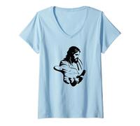 Femme Jésus is Calling You T-Shirt avec Col en V