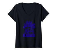 Femme Jesus is My King - Bold Faith and Strength Design T-Shirt avec Col en V