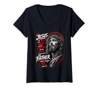 Femme Jésus, Le Chemin, la vérité et la Vie T-Shirt avec Col en V