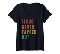 Femme Jésus n'a Jamais Abandonné T-Shirt avec Col en V