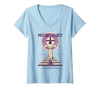 Femme Jesus Path to The Kingdom of God Manga chrétien Japonais T-Shirt avec Col en V