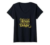 Femme Jésus Pense Que Je suis Un délice La Foi Que Jésus Aime par Rapport aux Opinions T-Shirt avec Col en V