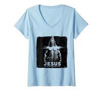 Femme Jesus The Ultimate Deadlifter - Graphique Amusant d'haltérophilie T-Shirt avec Col en V