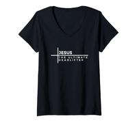 Femme Jesus The Ultimate Deadlifter T-Shirt avec Col en V