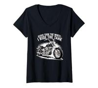 Femme Jesus Took The Wheel Motard Chrétien Fier T-Shirt avec Col en V