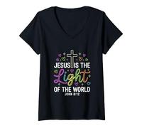 Femme Jésus Tshirt Christ Chrétien Catholique Orthodoxe Dieu T-Shirt avec Col en V