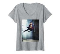 Femme Jet Li Martial Artist Fist of Legend Actor par Michael Grecco T-Shirt avec Col en V