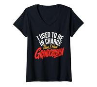 Femme J'étais Responsable, Puis J'Ai EU des Petits-Enfants T-Shirt avec Col en V