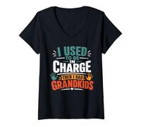 Femme J'étais Responsable, Puis J'Ai EU des Petits-Enfants T-Shirt avec Col en V