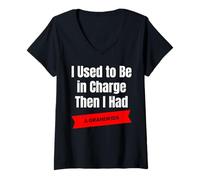 Femme J'étais Responsable, Puis J'Ai EU la Conception de comédies pour Petits-Enfants T-Shirt avec Col en V