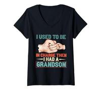 Femme J'étais Responsable, Puis J'Ai EU Un Petit-Fils, Funny Grandpa T-Shirt avec Col en V