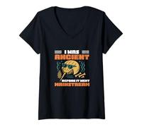 Femme J'étais Vieux Avant Que ça ne devienne Un Amateur de crabes Fer à Cheval T-Shirt avec Col en V