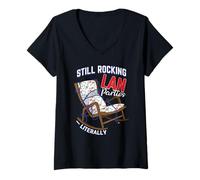 Femme Jeu Amusant pour Grand-père ou Grand-mère T-Shirt avec Col en V