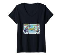 Femme Jeu de Combat d'arcade Nietzsche vs Kant Funny Philosophy Nerd T-Shirt avec Col en V