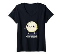 Femme Jeu de Mots Amusant Moonwalking T-Shirt avec Col en V