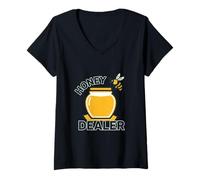 Femme Jeu de Mots Amusant pour apiculteurs Honey Dealer T-Shirt avec Col en V