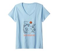 Femme Jeu de Mots de Basket-Ball pour Amis et coéquipiers de Basket-Ball T-Shirt avec Col en V