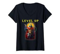 Femme Jeu de rôle Level Up T-Shirt avec Col en V