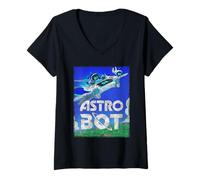 Femme Jeu vidéo Astro Bot Volant Un Paysage coloré T-Shirt avec Col en V