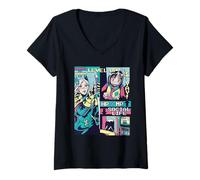 Femme Jeu vidéo Social - Retro Manga Gamer Life T-Shirt avec Col en V