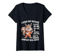 Femme J'évite Les Choses Parce Que J'Ai Peur de Moi, Pas de toi, Mon tempérament T-Shirt avec Col en V